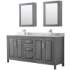 Dark Gray / White Carrara Marble Top / Polished Chrome Hardware