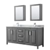 Dark Gray / White Carrara Marble Top / Polished Chrome Hardware