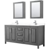 Dark Gray / White Cultured Marble Top / Polished Chrome Hardware