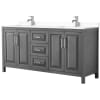 Dark Gray / White Cultured Marble Top / Polished Chrome Hardware