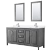 Dark Gray / White Quartz Top / Polished Chrome Hardware