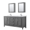 Dark Gray / White Quartz Top / Polished Chrome Hardware