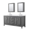 Dark Gray / White Quartz Top / Polished Chrome Hardware