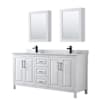 White / White Carrara Marble Top / Matte Black Hardware