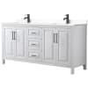 White / White Cultured Marble Top / Matte Black Hardware