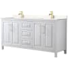 White / Carrara Cultured Marble Top / Brushed Gold Hardware