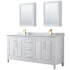 White / White Carrara Marble Top / Brushed Gold Hardware