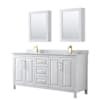 White / White Carrara Marble Top / Brushed Gold Hardware