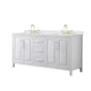 White / Giotto Quartz Top / Brushed Gold Hardware