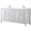 White / White Cultured Marble Top / Brushed Gold Hardware