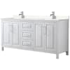 White / Carrara Cultured Marble Top / Polished Chrome Hardware