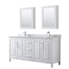 White / White Carrara Marble Top / Polished Chrome Hardware
