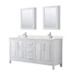 White / Giotto Quartz Top / Polished Chrome Hardware