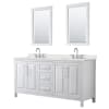 White / Giotto Quartz Top / Polished Chrome Hardware