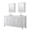 White / Giotto Quartz Top / Polished Chrome Hardware