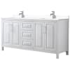 White / White Cultured Marble Top / Polished Chrome Hardware