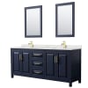 Dark Blue / Giotto Quartz Top / Brushed Gold Hardware