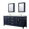 Dark Blue / Giotto Quartz Top / Brushed Gold Hardware