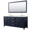 Dark Blue / Giotto Quartz Top / Brushed Gold Hardware