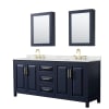 Dark Blue / Giotto Quartz Top / Brushed Gold Hardware