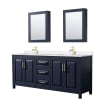 Dark Blue / White Quartz Top / Brushed Gold Hardware