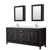 Dark Espresso / White Quartz Top / Polished Chrome Hardware