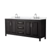 Dark Espresso / White Quartz Top / Polished Chrome Hardware