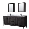 Dark Espresso / White Carrara Marble Top / Matte Black Hardware