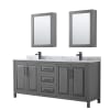 Dark Gray / White Carrara Marble Top / Matte Black Hardware