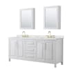 White / Giotto Quartz Top / Brushed Gold Hardware