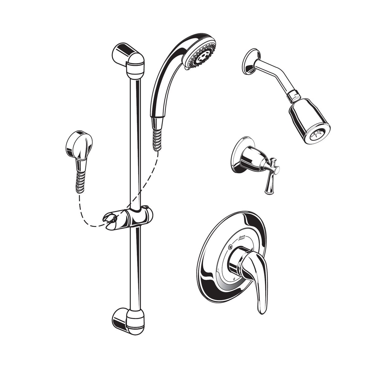 Shower Installation Kits Polished Chrome 1662643.002 American Standard