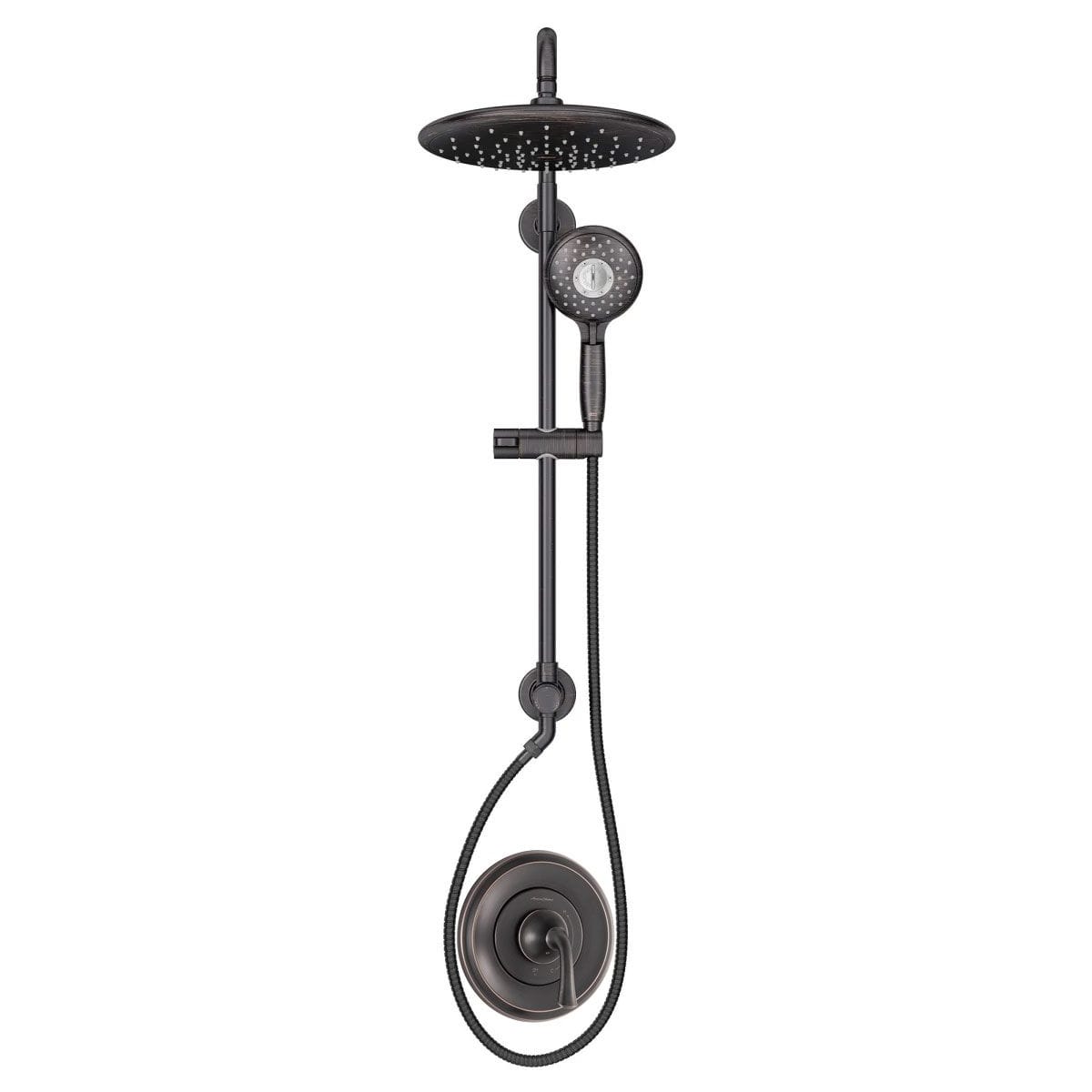 American Standard Patience Sv 1 278 Legacy Bronze Patience Pressure Balanced Shower System With Shower Head Hand Shower Slide Bar Shower Arm Hose Wall Supply Elbow Diverter And Valve Trim Faucet Com