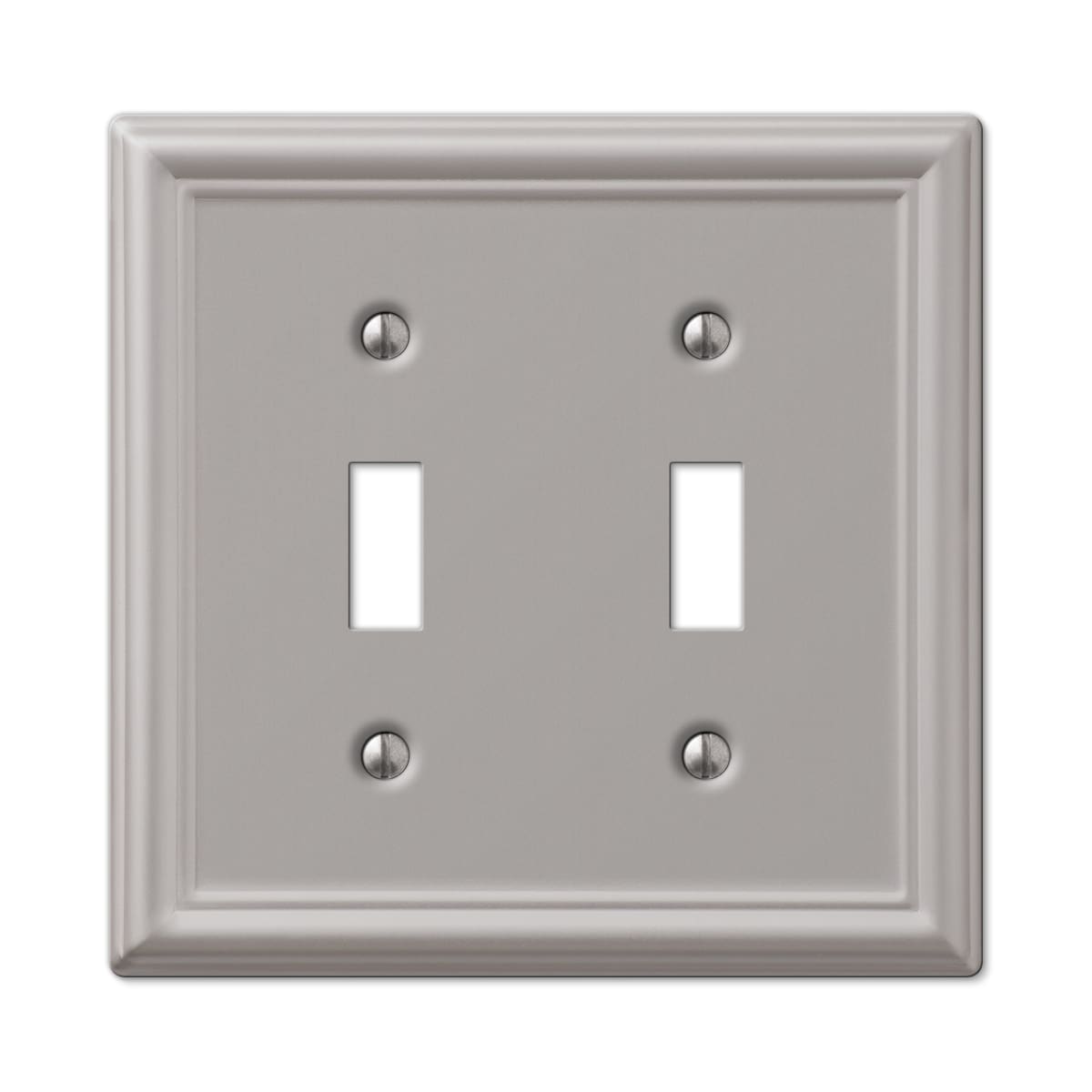 Amerelle Chelsea Triple Toggle Steel Wallplate in Brushed Nickel Amerelle Chelsea Triple Toggle Steel Wallplate in Brushed Nickel