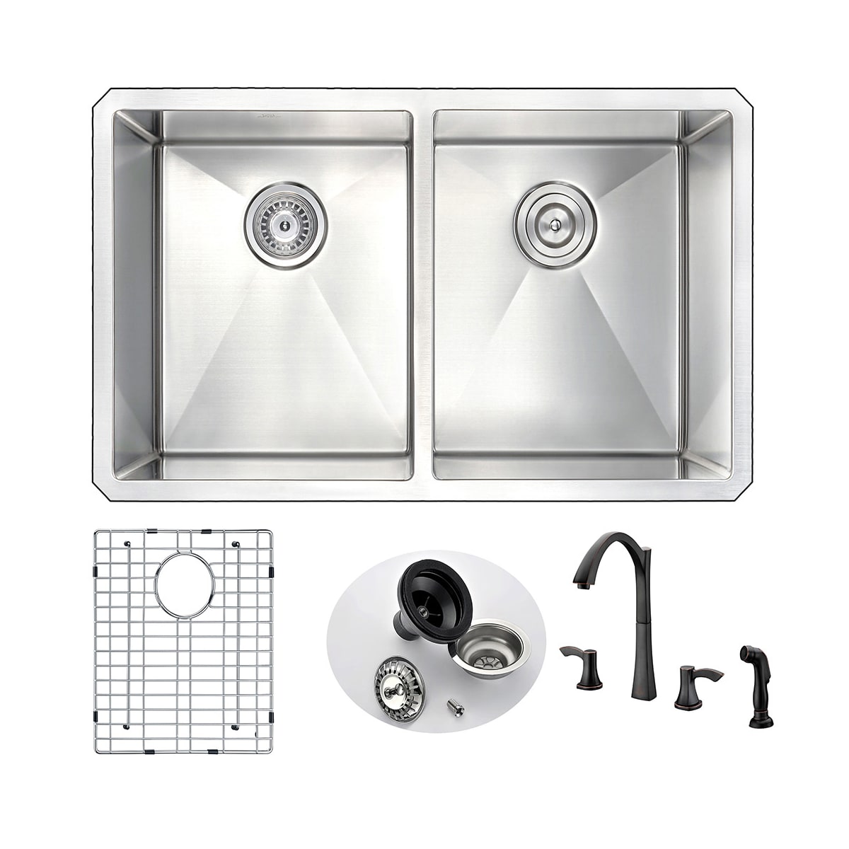Anzzi K32192a 032o Satin Oil Rubbed Bronze Vanguard 32 Double