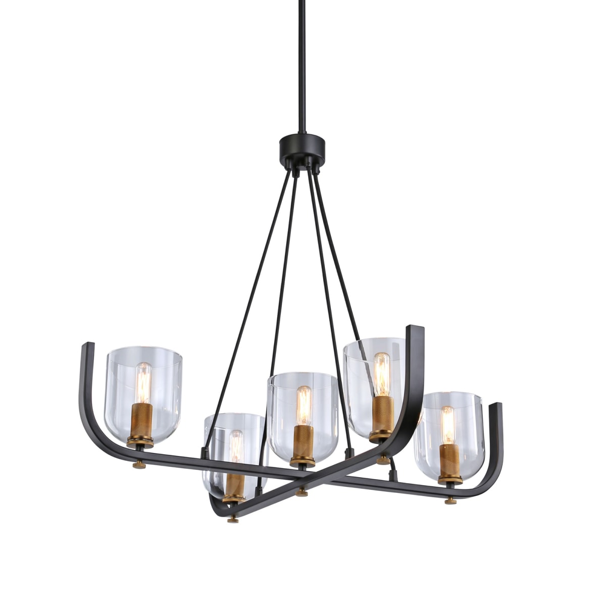 Artcraft Lighting AC11746BB Black Brass Cheshire 5 Light 30 Wide Chandelier LightingDirect