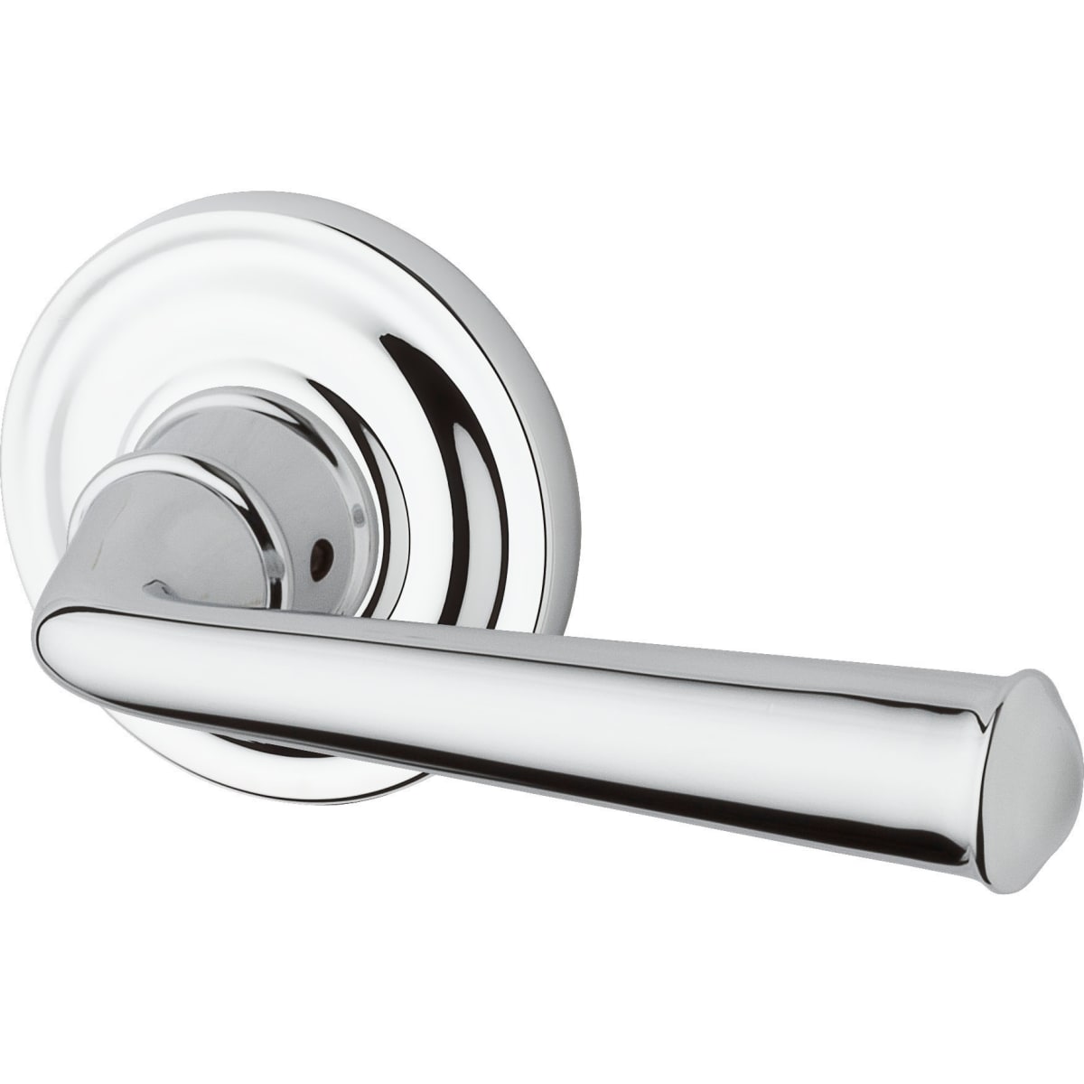 Polished Nickel Baldwin Hardware Corp Baldwin PS.FED.TRR Federal Passage Leverset with Traditional Round Rose PSFEDTRR141