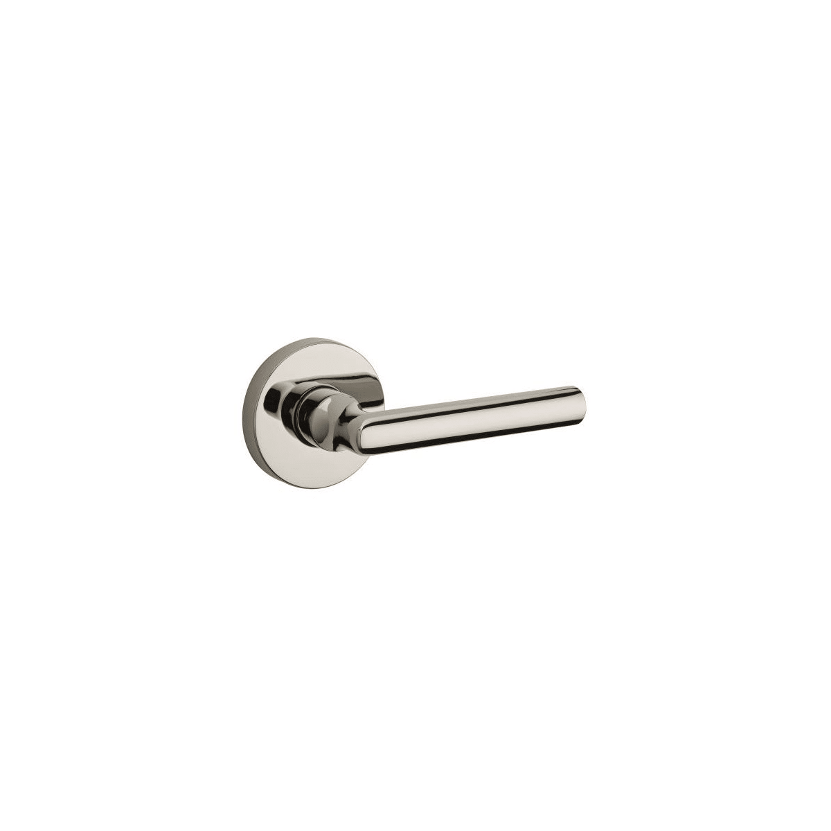 Baldwin PVTUBCRR055 Polished Nickel Tube Privacy Leverset with Contemporary  Round Rose