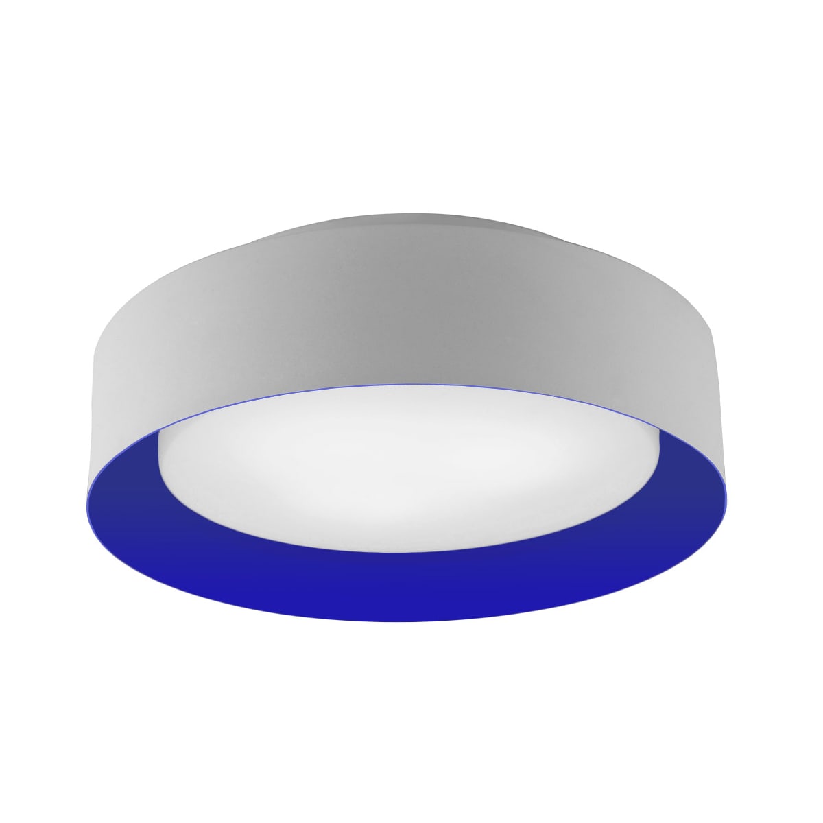 Bromi Design B4106BL White / Blue Lynch 3 Light 16" Wide Flush Mount Drum  Ceiling Fixture - LightingShowplace.com
