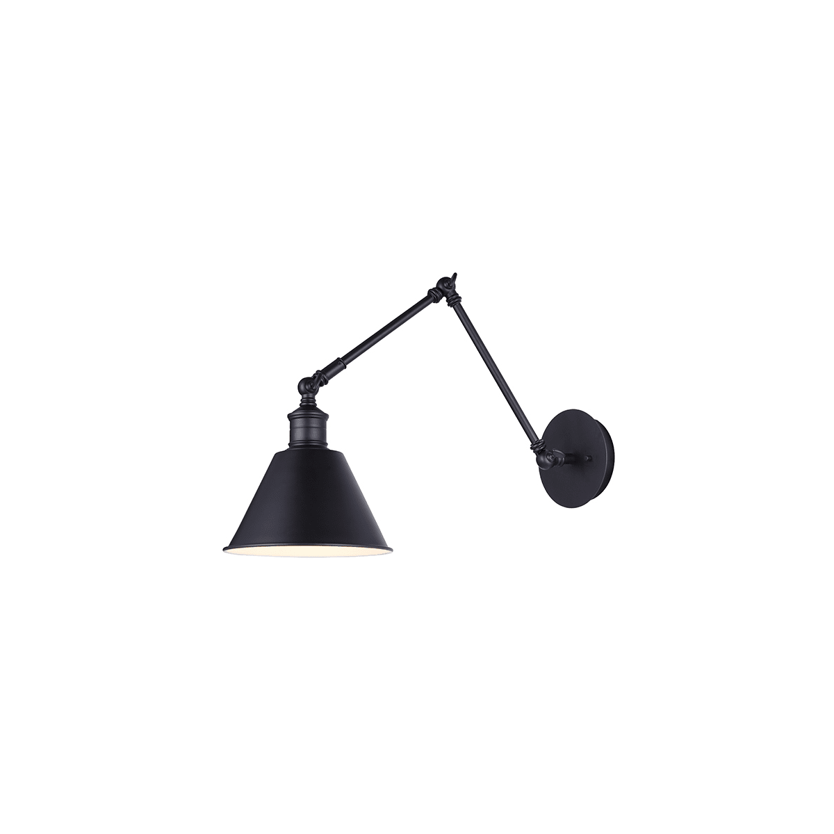 Canarm IWF582A01BK Black Morocco Single Light 12 1 2 High Wall Sconce with Swing Arm FaucetDirect