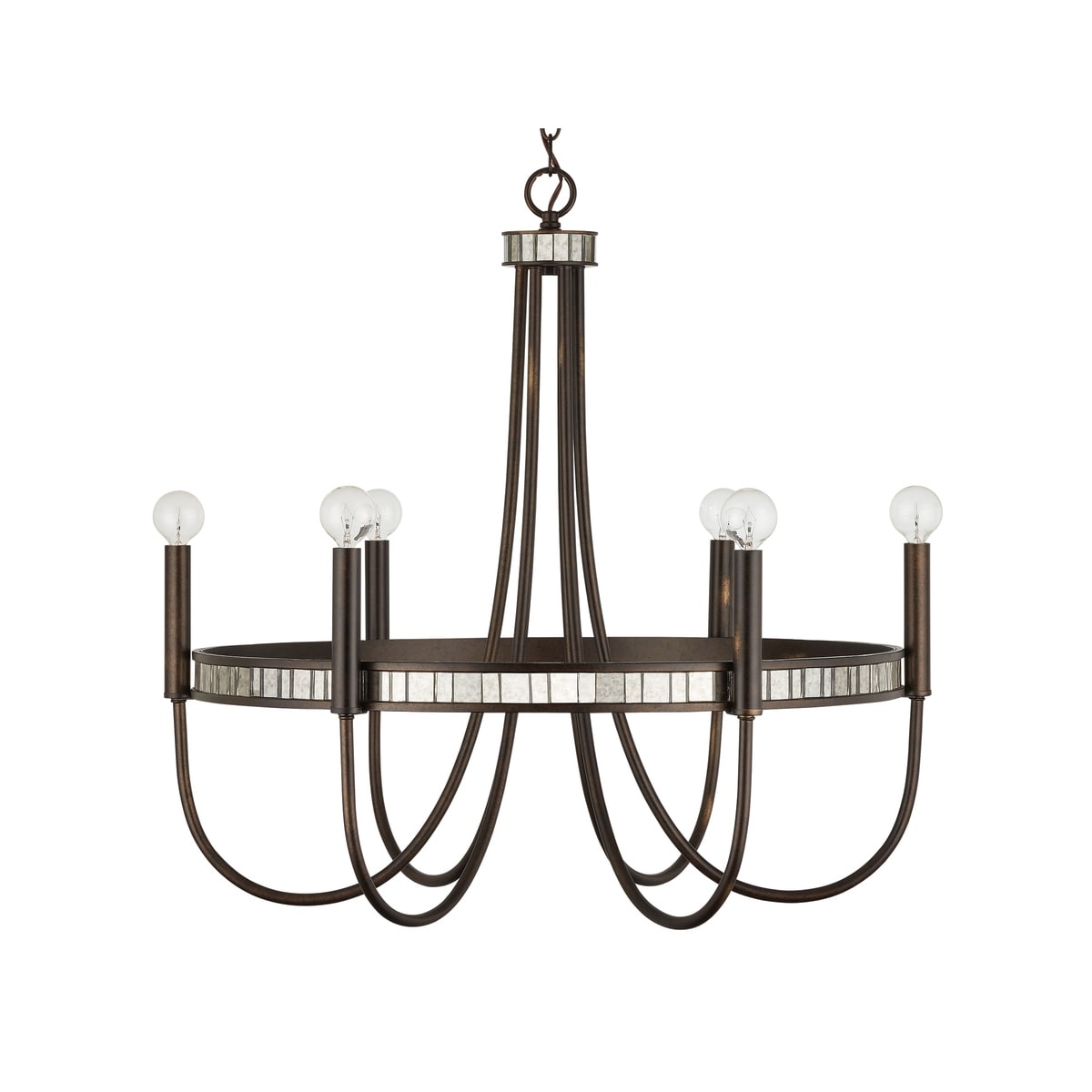Capital Lighting 437461FZ Buffed Bronze Chaucer 6 Light 28