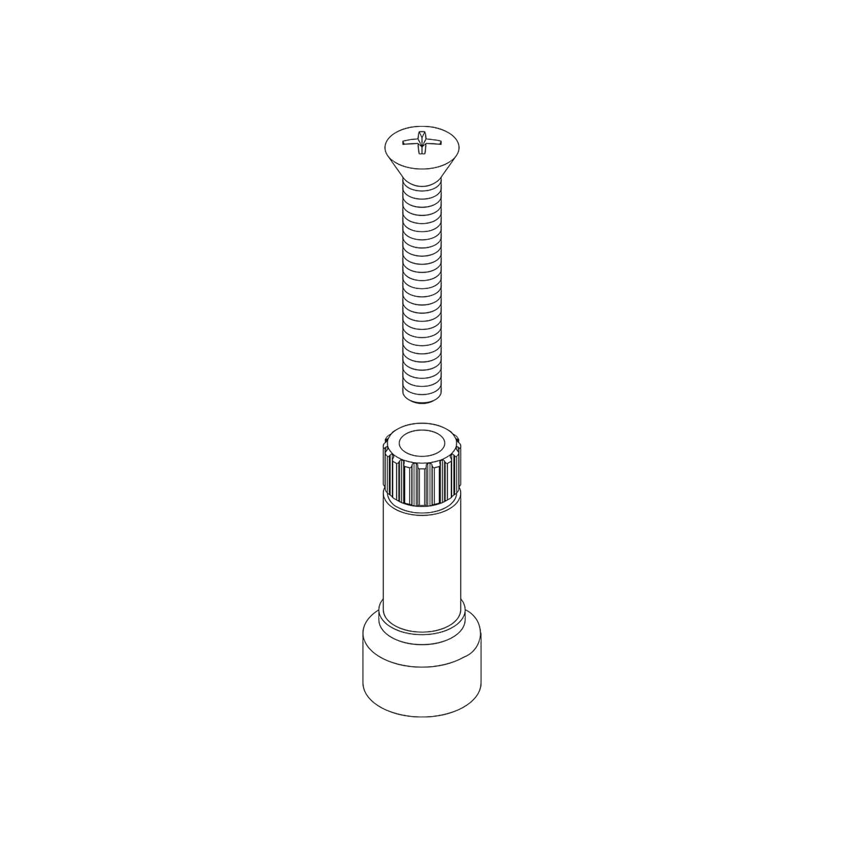 Central Brass Stem Extension with Screw