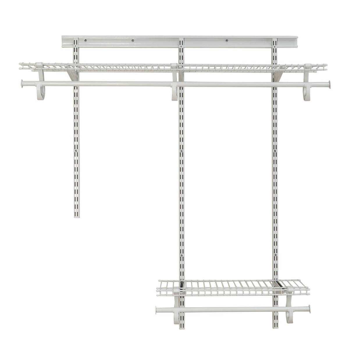 ClosetMaid 208700 White ShelfTrack 2 to 4 Foot Wide Closet System Kit with 2 Shelves PullsDirect