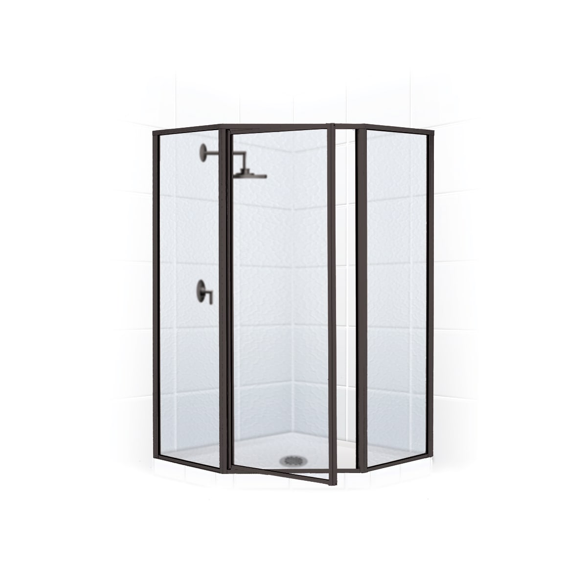 Coastal Shower Doors Nl16241670o A Oil Rubbed Bronze Legend Series 56 X 70 Framed Neo Angle Swing Shower Door And Obscure Glass Faucet Com