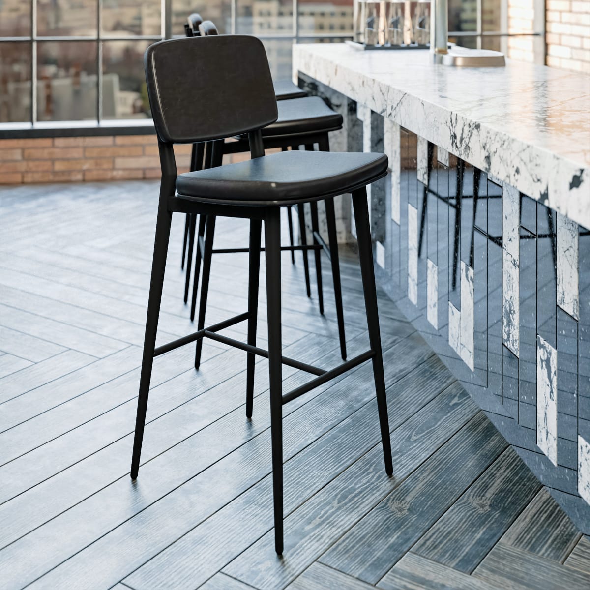 Cora leather sales counter stool
