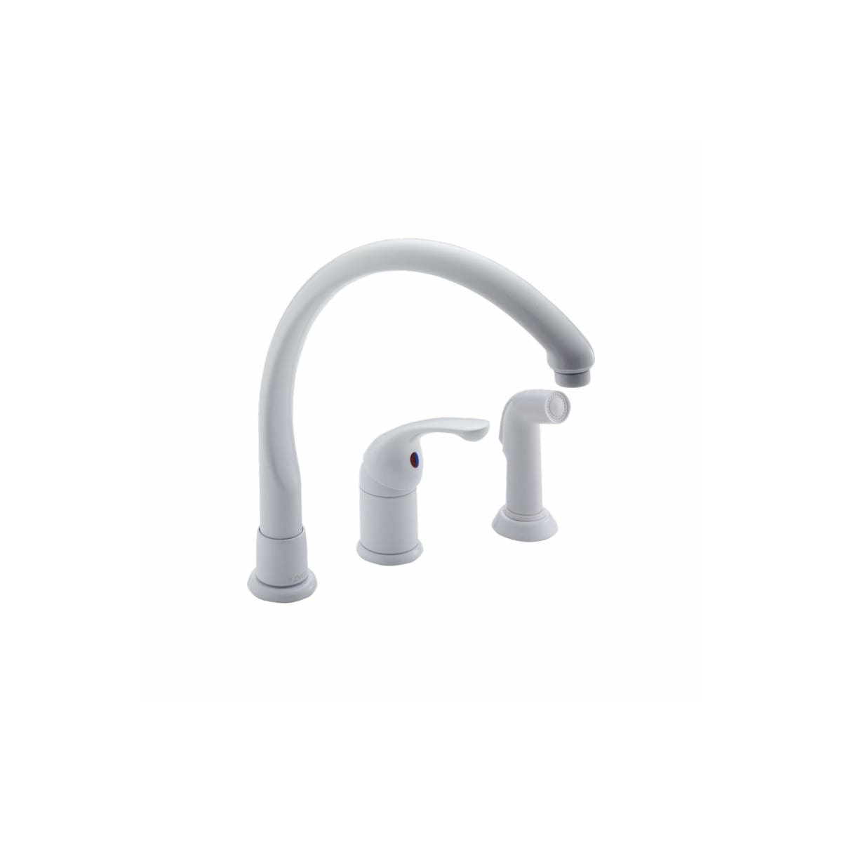 Delta 172-WHWF White Single Handle Kitchen Faucet with Side ...
