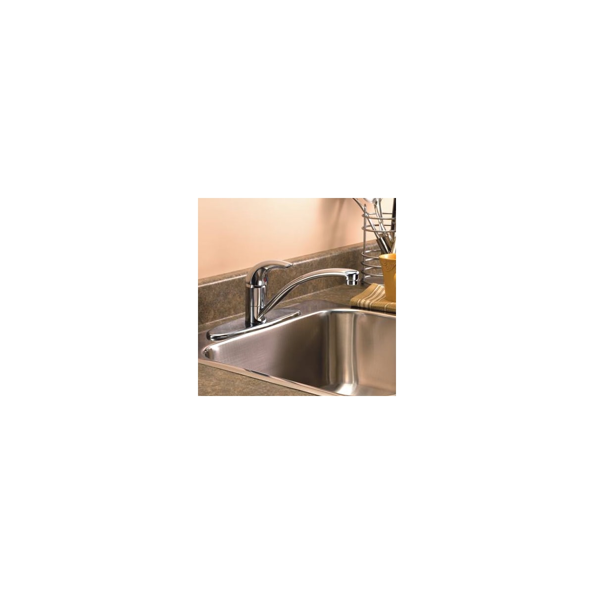 Delta 29c2821 Polished Chrome Single Handle Kitchen Faucet From