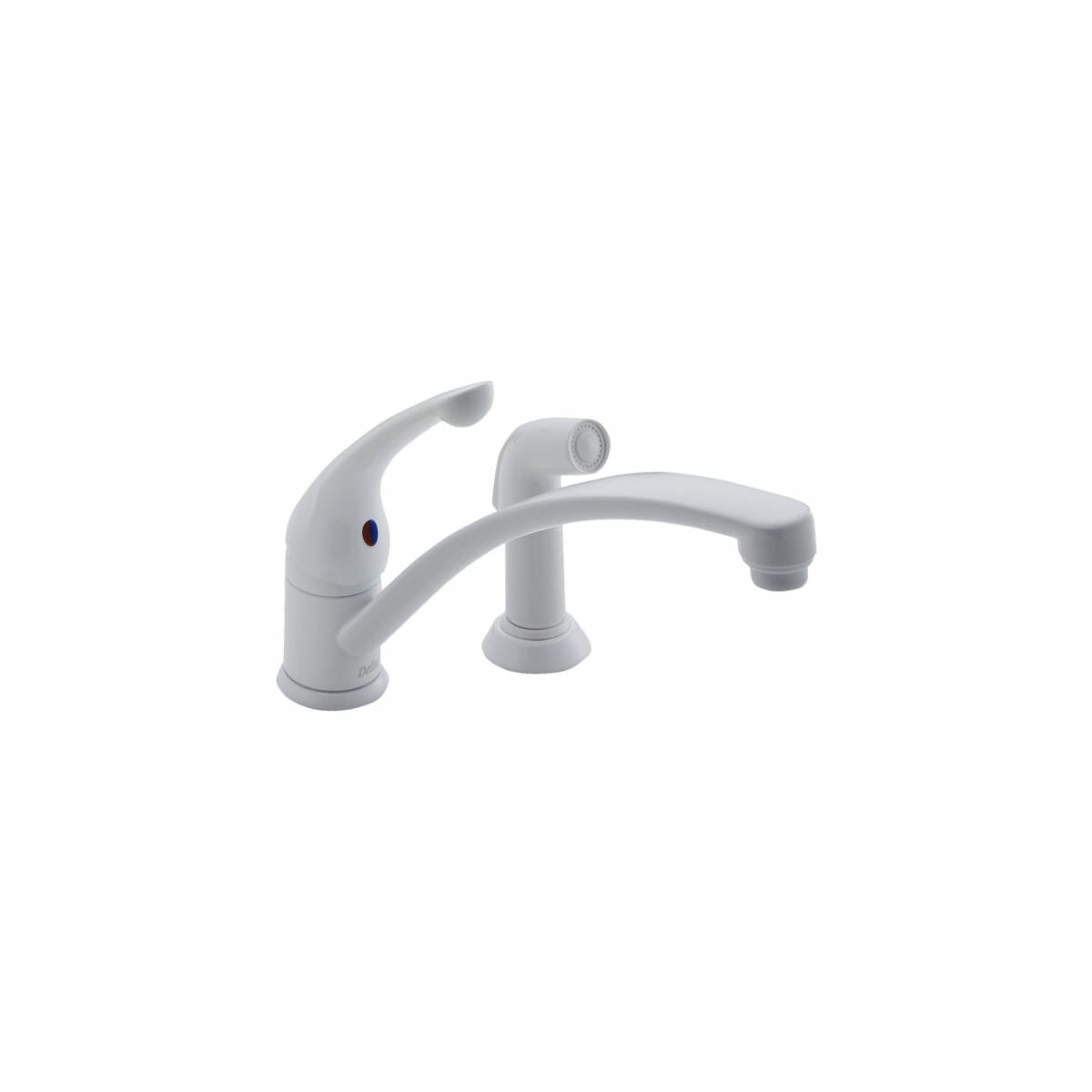 Delta 441WHWF White Single Handle Kitchen Faucet with Side ...