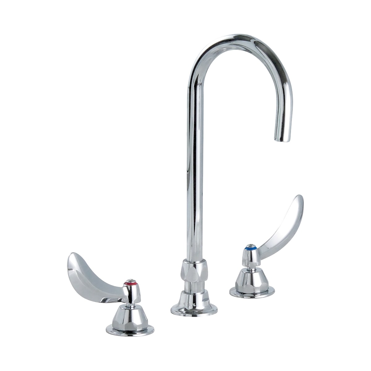 Delta 23c674 Chrome Double Handle 1 Gpm Ceramic Disc Widespread Bathroom Faucet With Blade Handles And Smooth End Gooseneck Spout From The Commercial Series Faucet Com