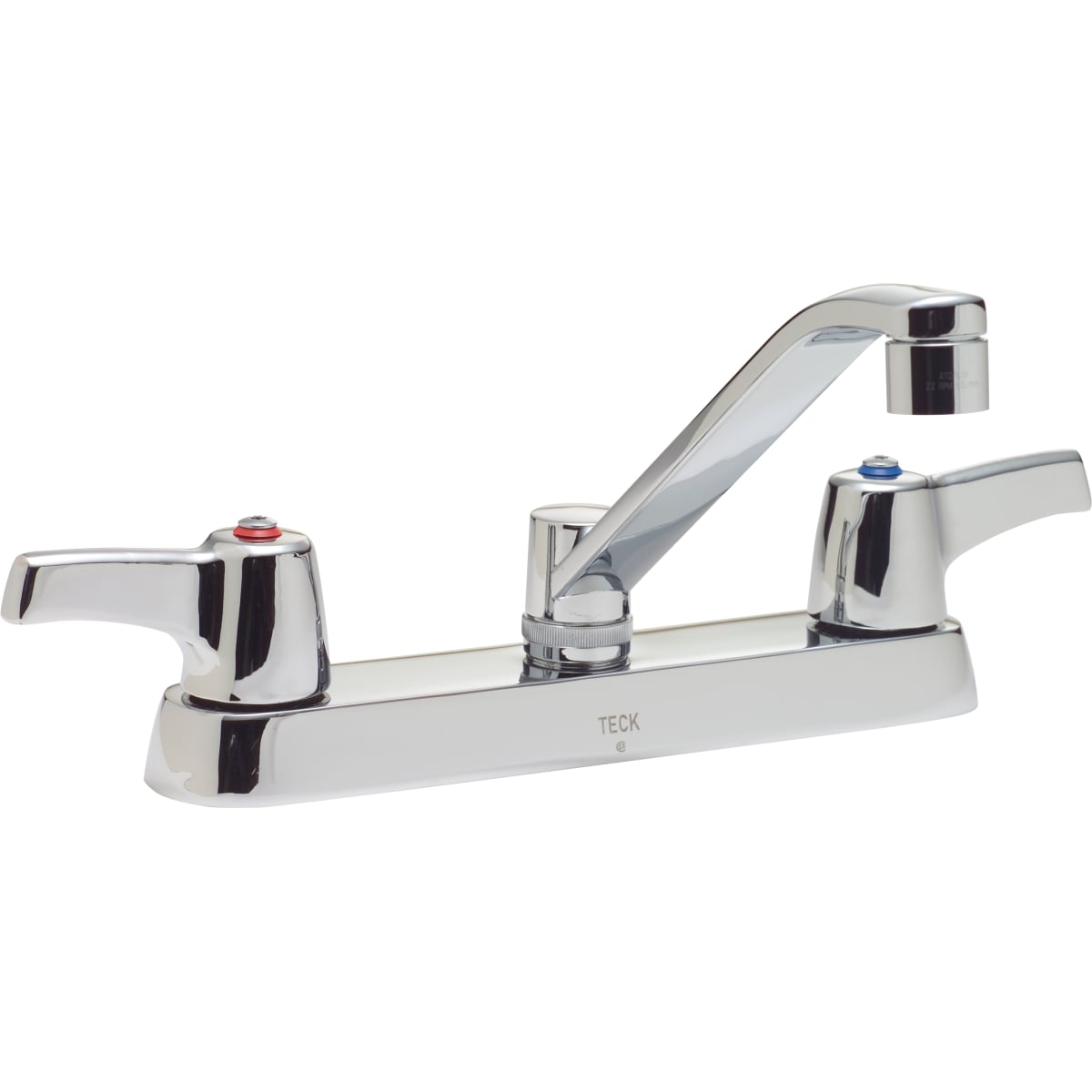 Delta 26c3133 Chrome Double Handle 1 5gpm Ceramic Disc Kitchen Faucet With Lever Blade Handles Wallform Swing Spout And Vandal Resistant Aerator From The Commercial Series Faucet Com