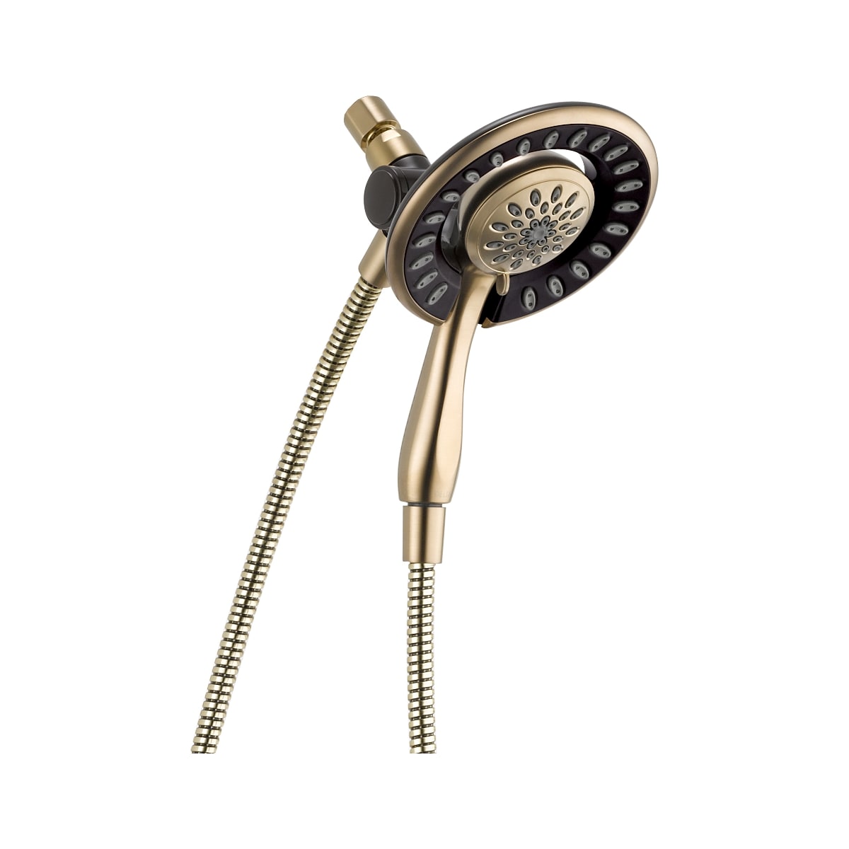 Delta 58065 Cz Champagne Bronze 1 75 Gpm In2ition 2 In 1 Shower Head And Hand Shower With 4 Spray Settings Limited Lifetime Warranty Faucetdirect Com